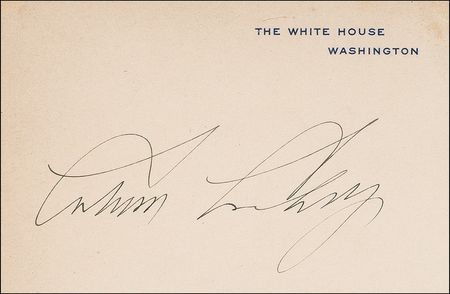 Lot #27 Calvin Coolidge White House Card