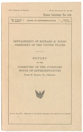 Lot #23 Hillary Clinton: Watergate report signed