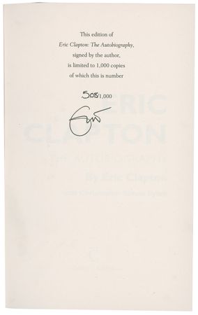 Lot #698 Eric Clapton Book - Image 1