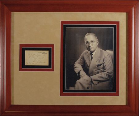 Lot #143 Harry S. Truman White House Card - Image 1