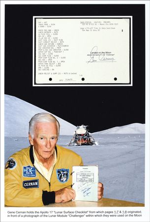 Lot #416 Apollo 17: Gene Cernan: An Apollo 17 lunar checklist, direct from the moon - Image 1