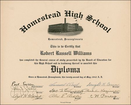 Lot #1500 Cum Posey: Uncommon high school, diploma signed by Negro League great Cum Posey - Image 1
