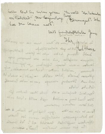 Lot #272 Karl Marx: In a seldom seen letter, the great philosopher mentions his Marxist followers and makes note of research on his second volume of Das Kapital - Image 2