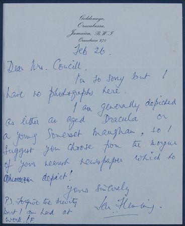 Lot #496 Ian Fleming: James Bond?s creator?s self-effacing appraisal: ?I am generally depicted as either an aged Dracula or a young Somerset Maugham? - Image 2