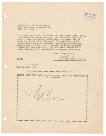 Lot #537  Motion Picture Relief Fund - Image 2
