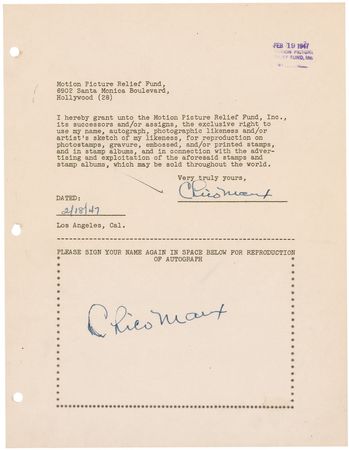 Lot #537  Motion Picture Relief Fund - Image 24