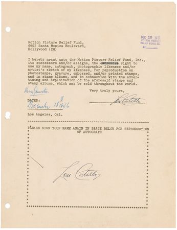 Lot #537  Motion Picture Relief Fund - Image 29