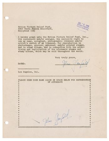 Lot #537  Motion Picture Relief Fund - Image 3