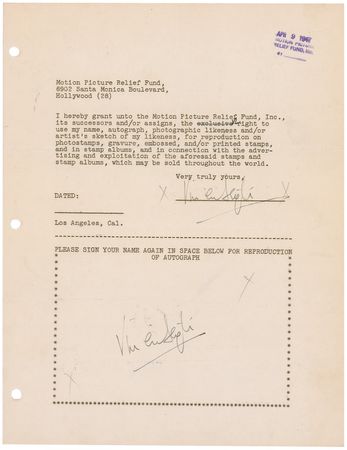 Lot #537  Motion Picture Relief Fund - Image 32