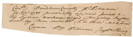 Lot #187 Declaration of Independence: William Williams - Image 1