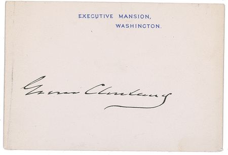 Lot #15 Grover Cleveland White House Card