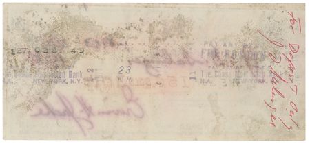 Lot #527 J. D. Salinger: A rare endorsed check, payment for logging done on his secretly reclusive property - Image 1