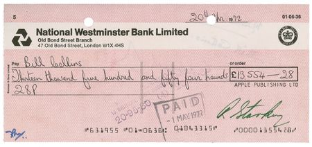 Lot #625 Beatles: Ringo Starr: Ringo, as Richard Starkey, pays the manager of Apple Records? legendary act Badfinger - Image 1