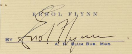 Lot #944 Errol Flynn Check - Image 2