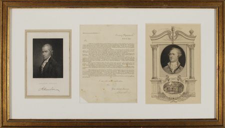 Lot #211 Alexander Hamilton: “The proceeds of forfeited vessels and goods, and the sums recovered, as for pecuniary fines and penalties, will naturally come, in the first instance, into the hands of the Marshals.” - Image 1
