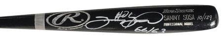 Lot #1548 Sammy Sosa Bat and Ball - Image 1