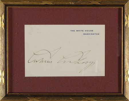 Lot #22 Calvin Coolidge White House Card