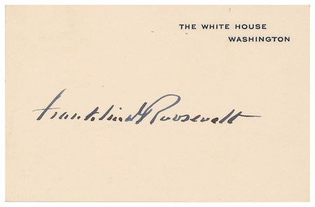 Lot #112 Franklin and Eleanor Roosevelt White House Cards - Image 1