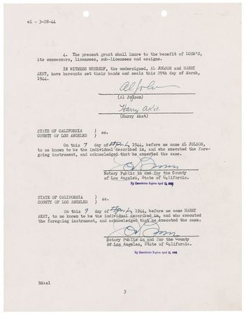 Lot #1014 Al Jolson: Jolson turns over ‘My Follies Girl’ - Image 1