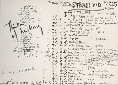 Lot #757 Rolling Stones: Ron Wood: Ronnie Wood’s sketchbook from the Voodoo Lounge tour, including 12 original sketches and set list drafts - Image 6