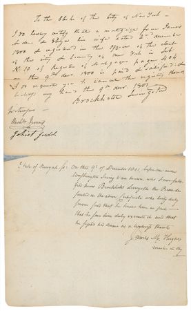 Lot #489 Washington Irving: Draft manuscript from Irving?s work on Columbus preserved in a limited edition copy of The Alhambra - Image 1