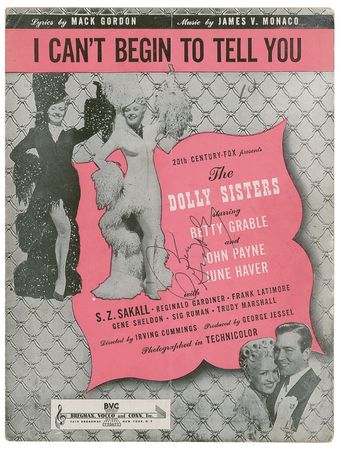 Lot #964 Betty Grable Sheet Music - Image 2