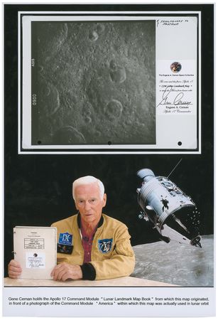 Lot #361 Apollo 17: Remarkable Apollo 17 flight-flown lunar landmark map from mankind?s final moon mission - Image 1