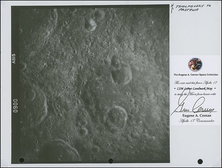 Lot #361 Apollo 17: Remarkable Apollo 17 flight-flown lunar landmark map from mankind?s final moon mission - Image 2