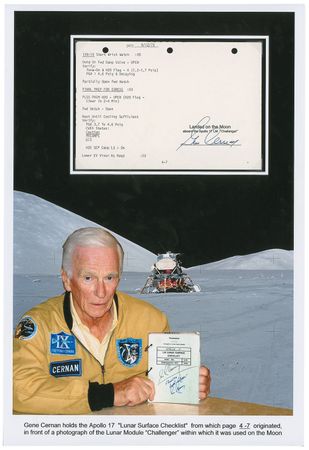 Lot #362 Apollo 17: An Apollo 17 Checklist Page used to exit the Lunar Module and step on the Moon! - Image 1