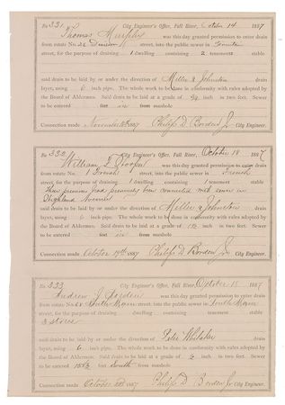 Lot #160 Andrew Borden: Lizzie Borden’s tight-fisted father receives Fall River’s permission for drainage at three of his stores...while his family shivered at home - Image 2