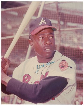 Lot #1208 Hank Aaron and Willie Mays Signed Photographs - Image 1
