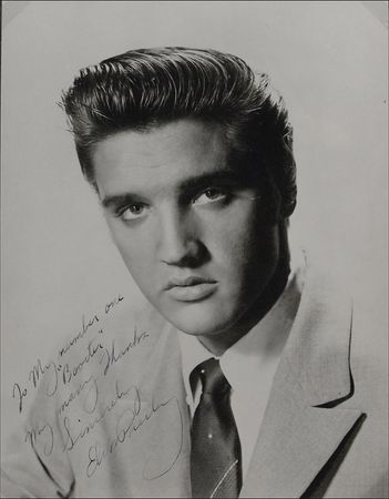 Lot #744 Elvis Presley: ‘The King’ signs a 1956 portrait ‘To my number one ‘Booster’ - Image 3