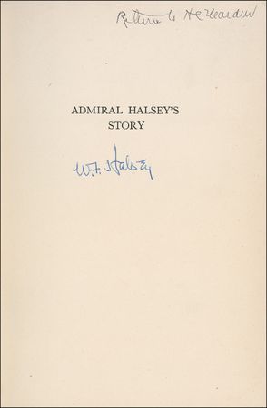 Lot #302 William F. Halsey Book - Image 1