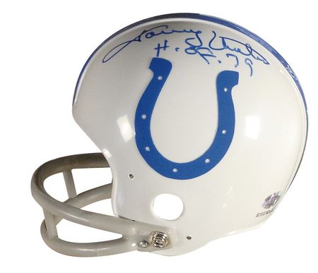 Lot #1571 Johnny Unitas and Lenny Moore Football Helmet - Image 2