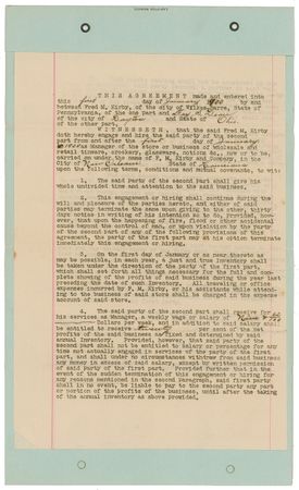 Lot #306 Fred M. Kirby: Kirby hires a manager for his New Orleans store - Image 1