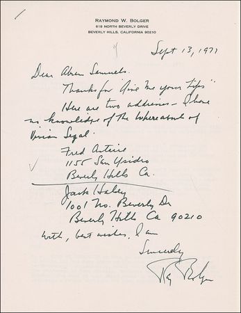 Lot #1256 Wizard of Oz: Ray Bolger - Image 2