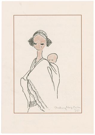 Lot #1108 Audrey Hepburn: On her personally-designed UNICEF card, Hepburn sends thanks for inclusion on a television program - Image 1