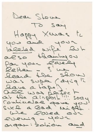 Lot #1108 Audrey Hepburn: On her personally-designed UNICEF card, Hepburn sends thanks for inclusion on a television program - Image 2