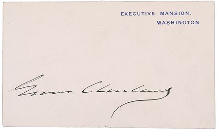 Lot #21 Grover Cleveland White House Card