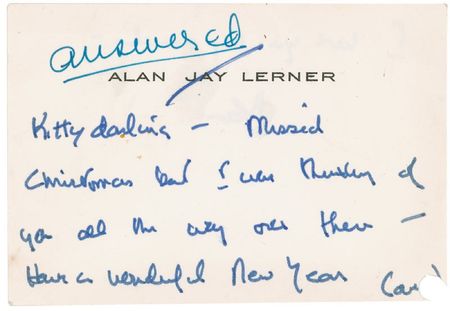 Lot #893 Lerner and Loewe Handwritten Letters Signed - Image 1