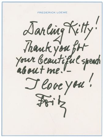 Lot #893 Lerner and Loewe Handwritten Letters Signed - Image 3