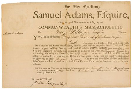 Lot #183 Samuel Adams: Scarce high-level military appointment - Image 1