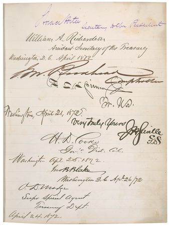 Lot #61 U. S. Grant and Cabinet: A one-of-a-kind autograph album signed by Grant and his cabinet - Image 2