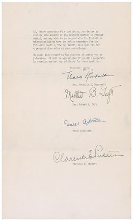 Lot #140 Eleanor Roosevelt: Foreseeing the events of the Holocaust, Mrs. Roosevelt appeals to a Massachusetts bishop to help Jewish refugees early in 1941 - Image 3