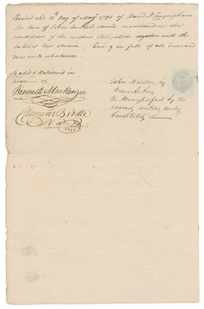 Lot #188 Clement Biddle Signed Document - Image 2