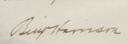 Lot #66 Benjamin Harrison Signed Document - Image 2