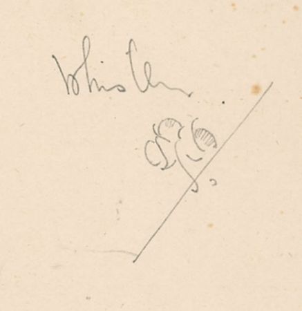 Lot #722 James Abbott McNeil Whistler: A Japanese-influenced work, gracefully embellished with his unique butterfly signature - Image 2