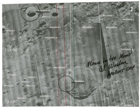 Lot #503 Apollo 15: Al Worden: Lunar map used during the historic flight of Apollo 15 - Image 1