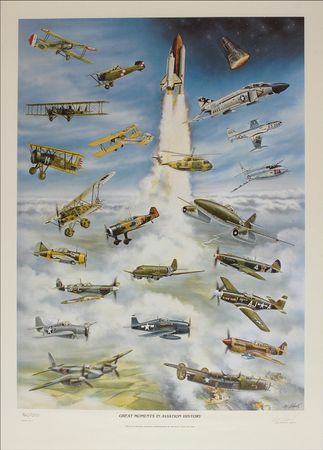 Lot #572 Great Moments in Aviation History Lithograph - Image 1