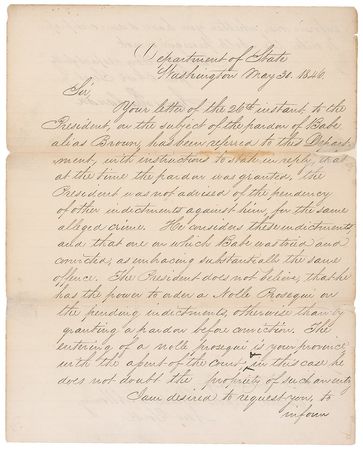Lot #8 James Buchanan: “The President does not